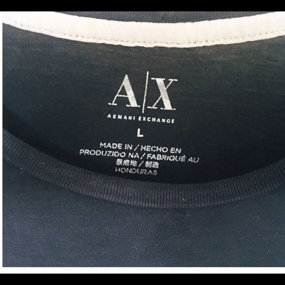 ARMANI EXCHANGE Graphic Pixel AX Print Tee With Cap Sleeves Black Size Large - Picture 7 of 9